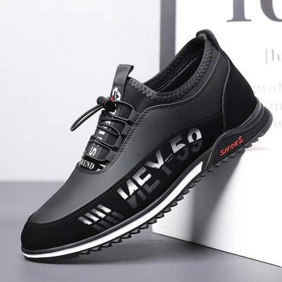 Elegant Leather Mens Luxury Casual Slip On Black Driving Fashion Sneakers Casual Walking Shoes Lightweight Anti-Slip Low Top Breathable Leather Mens Business Sneakers