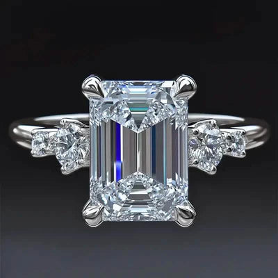 Elegant Princess Cut Cubic Zirconia Engagement Ring