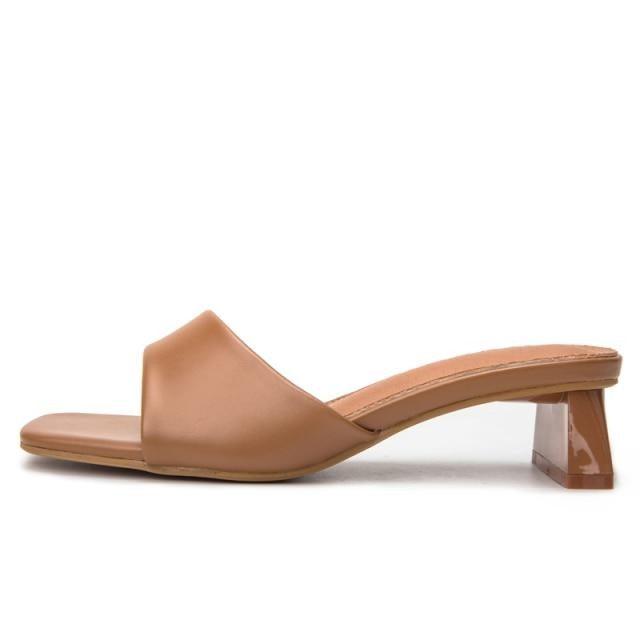 Elegant Women Slippers Summer Outdoor Beach Flip Flop Open Toe Flat Casual Low Heel Sandal Square Open Toe Heeled Sandals Beach Charming Sandals