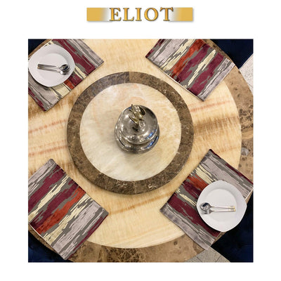 Cirrus - Set of 4 Beautiful Cut Velvet Placemats - Color: Ruby