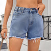 European and American women's adjustable waist versatile denim shorts