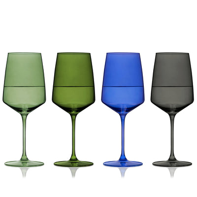 Reserve Nouveau Crystal Wine Glasses in Seaside Set of 4