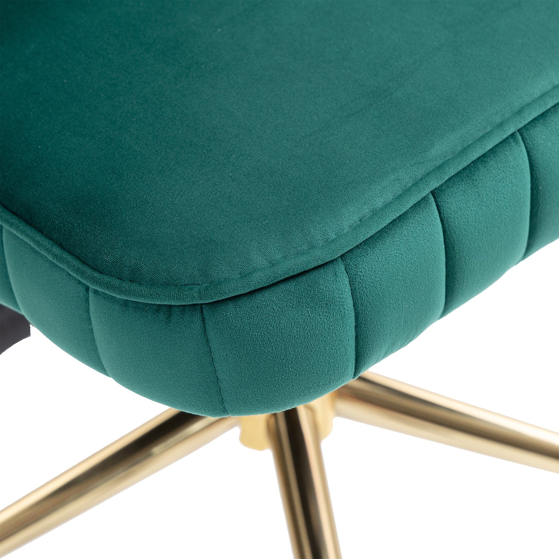 Velvet Home Office Desk Chair, Modern Cute Computer Chair, Wheels Swivel Height Adjustable Swivel Task Chair for Home Office (Emerald Velvet)