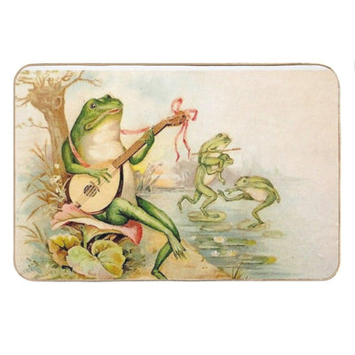 FROG STRUMMING Vintage Abstract Entertainment Print Bath Mat