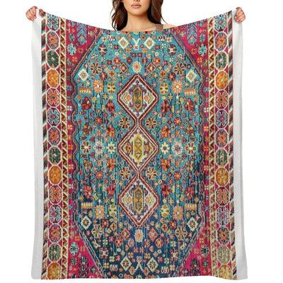 Heritage Moroccan Carpet Style Throw Blanket