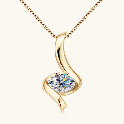 1 Carat Diamond Pendant Gold Necklace