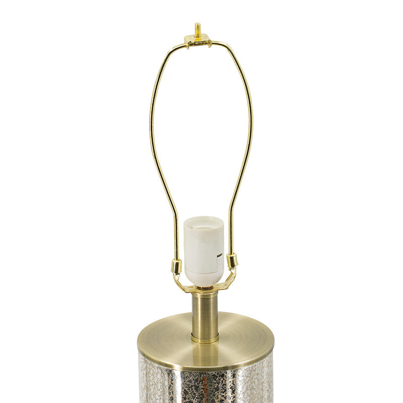 16x16x35' Gold Mirrored Glass Table Lamp with White Fabric Shade