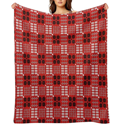 Welsh Design, Carthen Cymraeg, Cymreig (red) (Printed Image - Not Real Tapestry) Throw Blanket