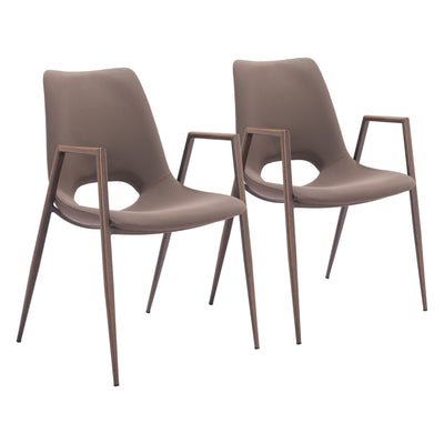 Desi Dining Chair (Set of 2) Brown & Walnut