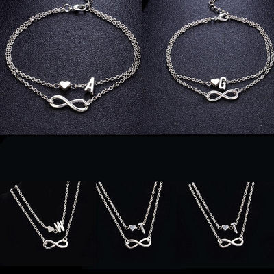 Fashion Bracelets Silver Color Geometric Infinity Symbol Letters Sterling Silver Adjustable Mother's Day Jewelry Gift Birthday Valentine’s Day Gifts For Women Mom Wife Girls
