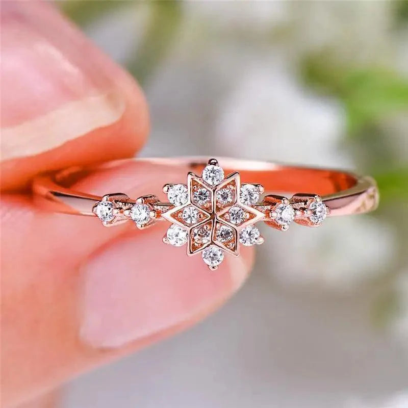 Fashion Luxury 925 Sterling Silver Snowflake Ring - 2021 Trending Fashion Jewelry for women Wedding Band Ring Promise Love Engagement Rings