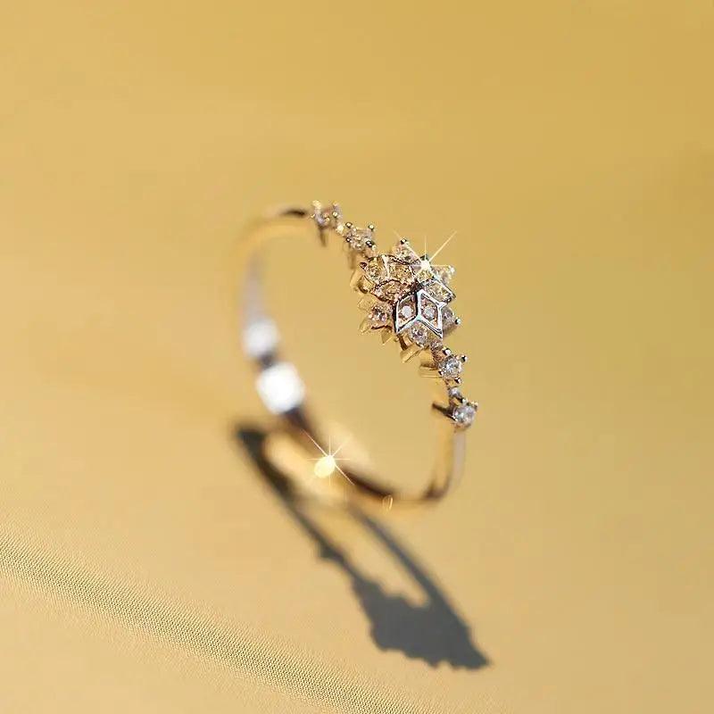 Fashion Luxury 925 Sterling Silver Snowflake Ring - 2021 Trending Fashion Jewelry for women Wedding Band Ring Promise Love Engagement Rings