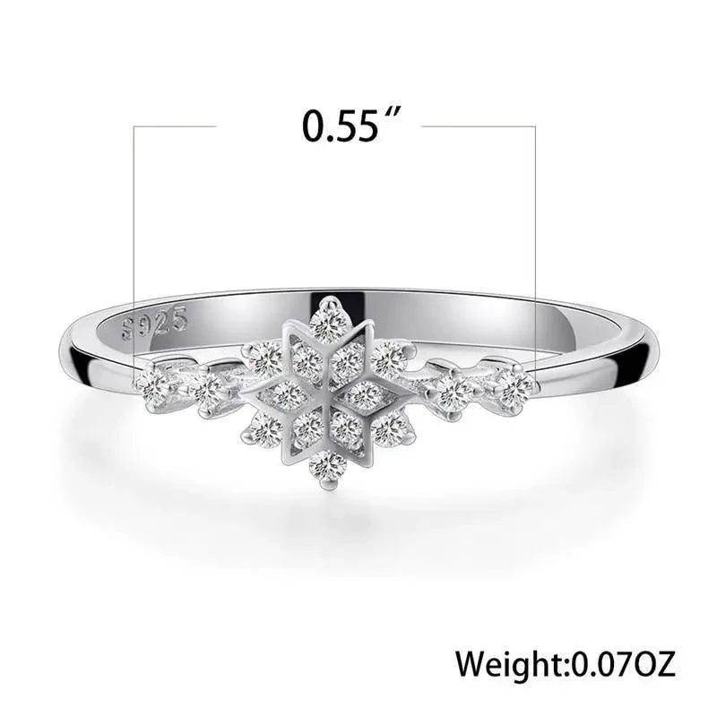 Fashion Luxury 925 Sterling Silver Snowflake Ring - 2021 Trending Fashion Jewelry for women Wedding Band Ring Promise Love Engagement Rings