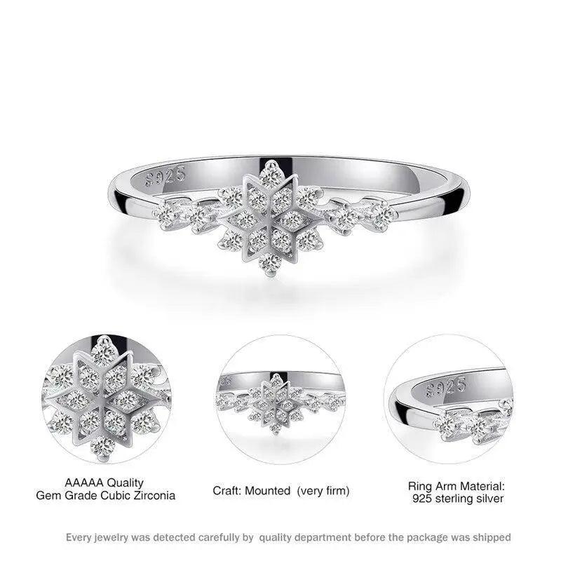 Fashion Luxury 925 Sterling Silver Snowflake Ring - 2021 Trending Fashion Jewelry for women Wedding Band Ring Promise Love Engagement Rings
