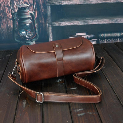 Fashionable Single Shoulder Cylinder Bag Retro Trendy and Personalized Creative Cylinder Bag