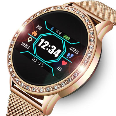 Luxury Ladies Smart Watch For Women With Blood Pressure Heart Rate Monitor Fitness tracker And Sport Smart Band Alarm Clock Reminder Smartwatch