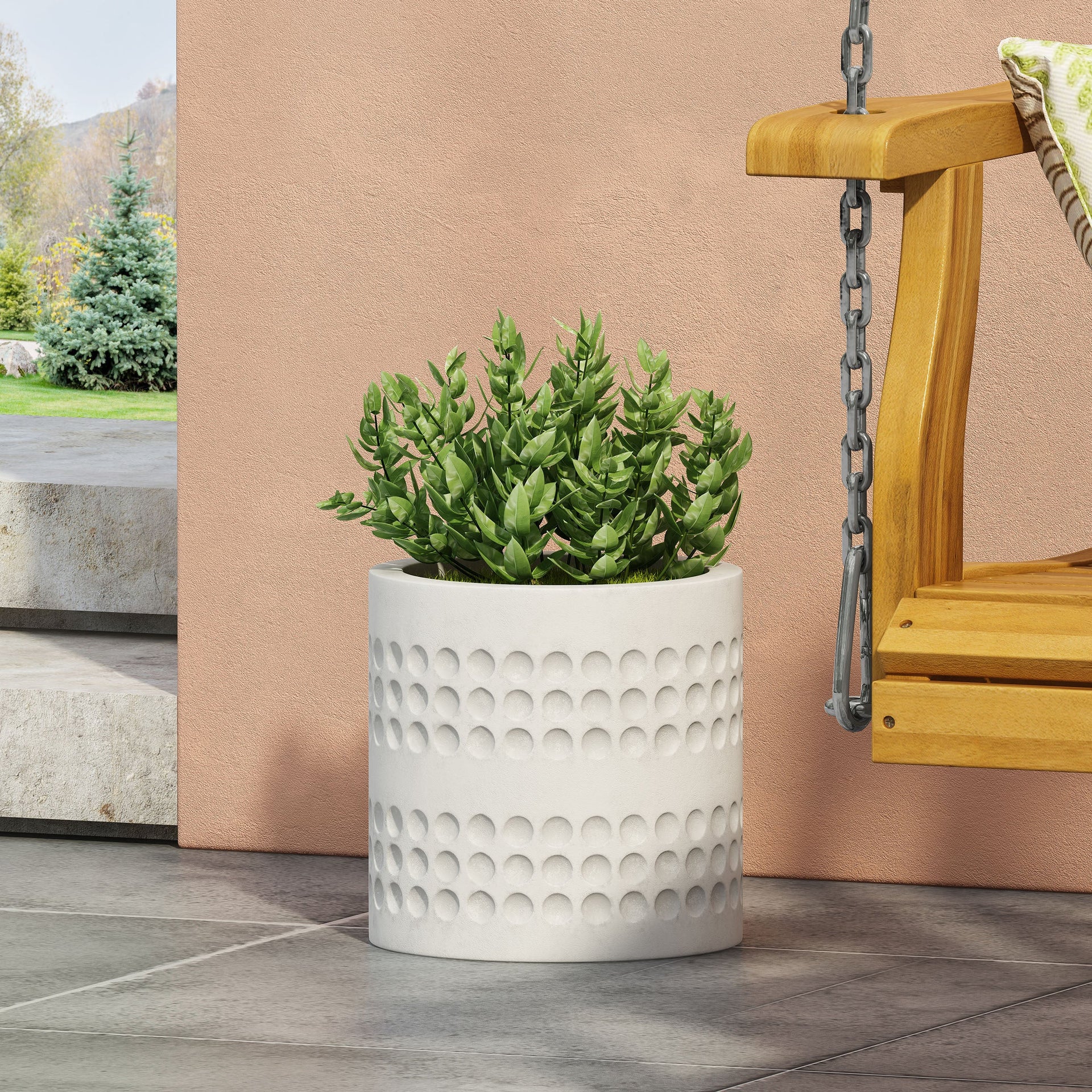 10-inch Cube Antique White MGO Planter