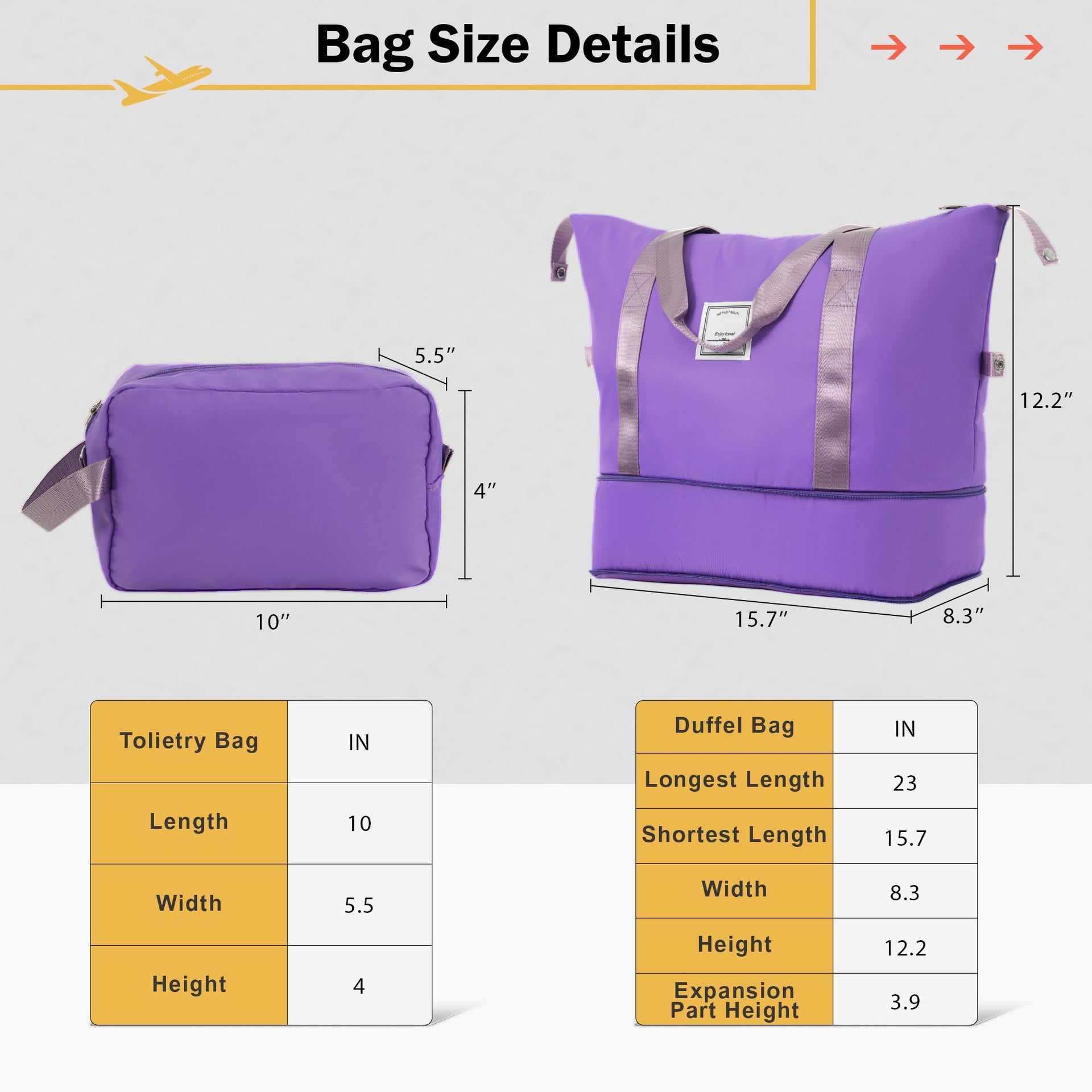 2 Piece Luggage Set with Bags Expanable Spinner Wheels ABS Lightweight Suitcase with TSA Lock 20inch+28inch