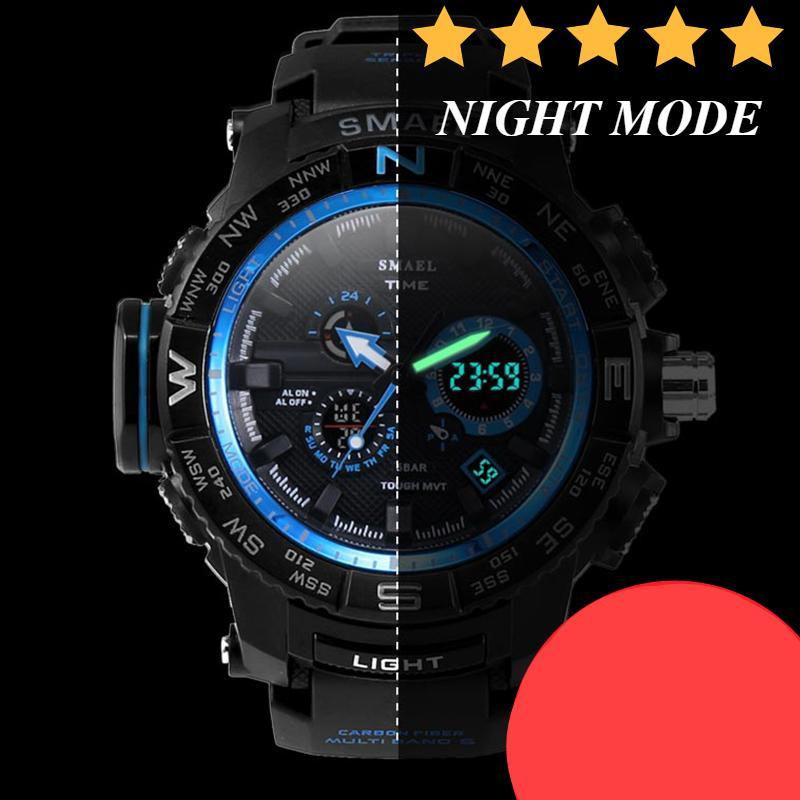 New Luxury Sport Watch With Dual Display LED Digital Analog Electronic Quartz Display and Waterproof 30M protection