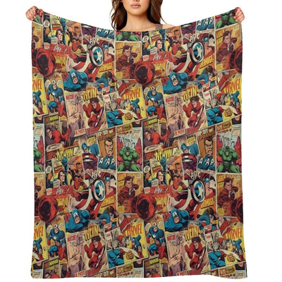 Vintage Comic Pattern Lightweight Throw Blanket