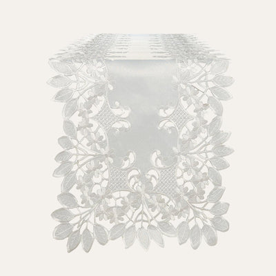White Table Runner – Deandra Collection, 14x108 Inch