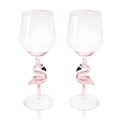 3D Flamingo Wine Glass