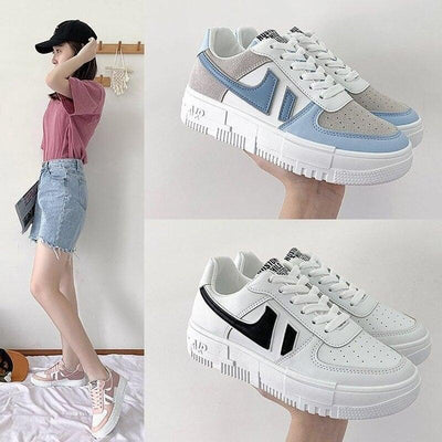 Flats Women's Sneakers Casual Breathable Female Lace Up Woman Comfort Walking Shoes White Women Breathable Sneakers Casual Sports Flat Low Top Sneaker Lace-up Classic Design
