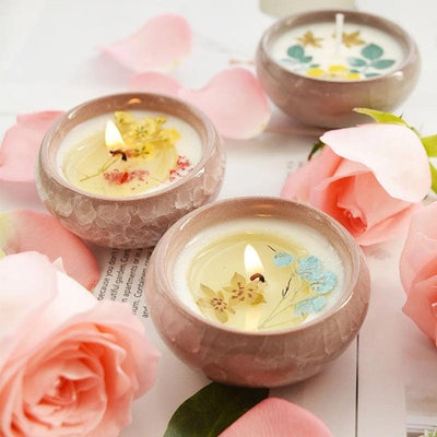 Flower Aromatherapy Candle Soy Wax Home Decorative Scented Candles Portable Travel Jar Aromatherapy Candles Set Used for Stress Relief in Bath Yoga Sleep Ideal for Thanksgiving Christmas Birthday Wedding Party Home Decoration Aroma Candles