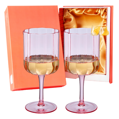 Flower Vintage Wine Glassware - Set of 2-13 oz Colorful Cocktail, Martini & Champagne Glasses, Prosecco, Mimosa Glasses Set, Cocktail Glass Set, Bar Glassware Luster Glasses 7