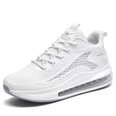 Flyknit running shoes for men, spring new shock-absorbing air cushion sports shoes, Korean version height increasing fashionable casual shoes for men