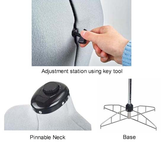 FAMILY DRESSFORM Child Adjustable Mannequin Dress Form - Grey