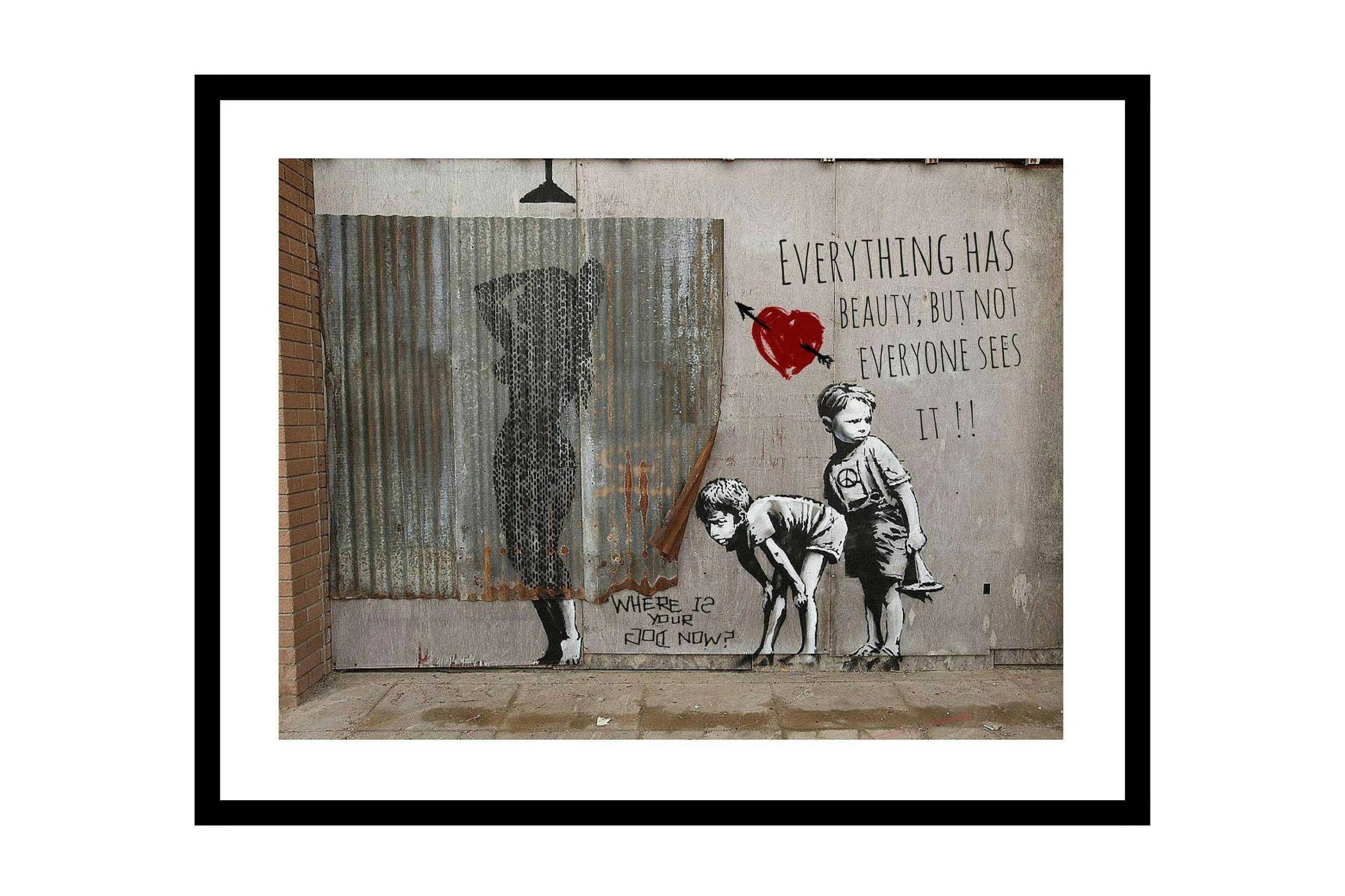 Framed bathroom art print funny