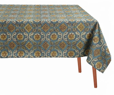 Green Block Print Tablecloth