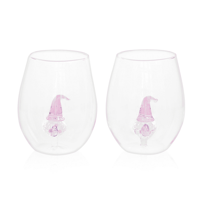 3D Easter Gnome Stemless Wine Glasses