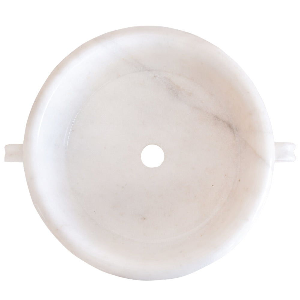 Natural Stone White Marble Vessel Sink Bowl Polished (D)17