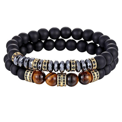 Gold Black Color For Choices Black Matte Stone Accessories Stand Bracelets For Men Unisex Natural Lava Rock Stone Beaded Bracelet For Men Women Tiger Eye Matte Black Beads Essential Oil Diffuser Anxiety Bracelets Stress Relief Bracelets Set