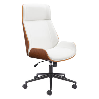 Flex High Back Office Chair White by Zuo Modern