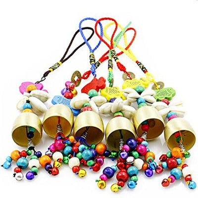 Handmade Copper Wind Chimes Hanging Ethnic Wind Bronze Bell Wood Fish Pendant Mobile Wind Chime Home Garden Outdoor Living Decoration Wind Bells Handmade Pendants For Birthday Gift & Home Decors