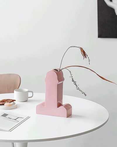 Handmade Memphis Ceramic Dick Vase | Decorative Shiva Flower Vase