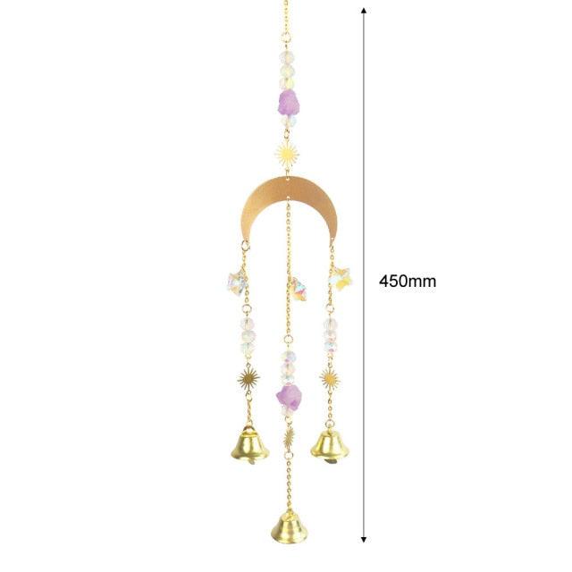 Hanging Sun Catcher Moon Light With Chain Pendant Ornament Crystal Balls Catcher Wind-chime Rainbow Maker Crystal Hanging Window Curtain Chandelier Outdoor Garden Home Decor Christmas Day Party Wedding Decoration