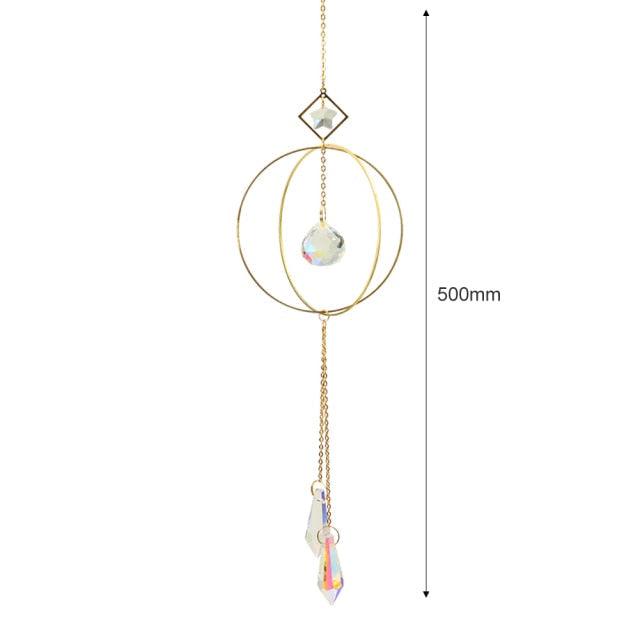 Hanging Sun Catcher Moon Light With Chain Pendant Ornament Crystal Balls Catcher Wind-chime Rainbow Maker Crystal Hanging Window Curtain Chandelier Outdoor Garden Home Decor Christmas Day Party Wedding Decoration