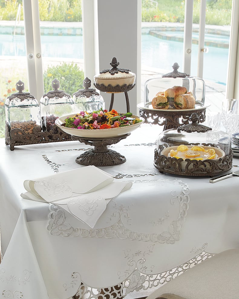 Acanthus Stoneware Cake Pedestal with Dome