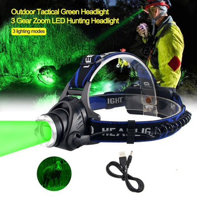 Headlamp Flashlight USB LED Head Rechargeable Light Waterproof Green/Red/UV 395nm Zoomable Headlamp Flashlight Light Outdoor Waterproof Headlight Led Head Lamp 3 Modes Torch For Camping Hiking Fishing