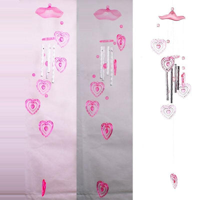 Heart Plastic Crystal Metal Tubes Wind Chime Home Garden Decoration Gift Car Outdoor Heart Wind Chimes Decoration Gift for Mom Heart Wind Bell Heart Wind Catcher Aluminum Outdoor Yard Garden Decor Wind Chimes