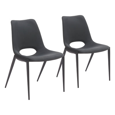 Desi Armless Dining Chair (Set of 2) Black