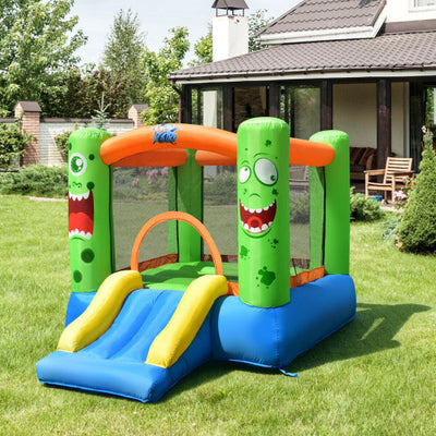 Inflatable Bounce House Jumper Castle Kid's Playhouse with Long Slide