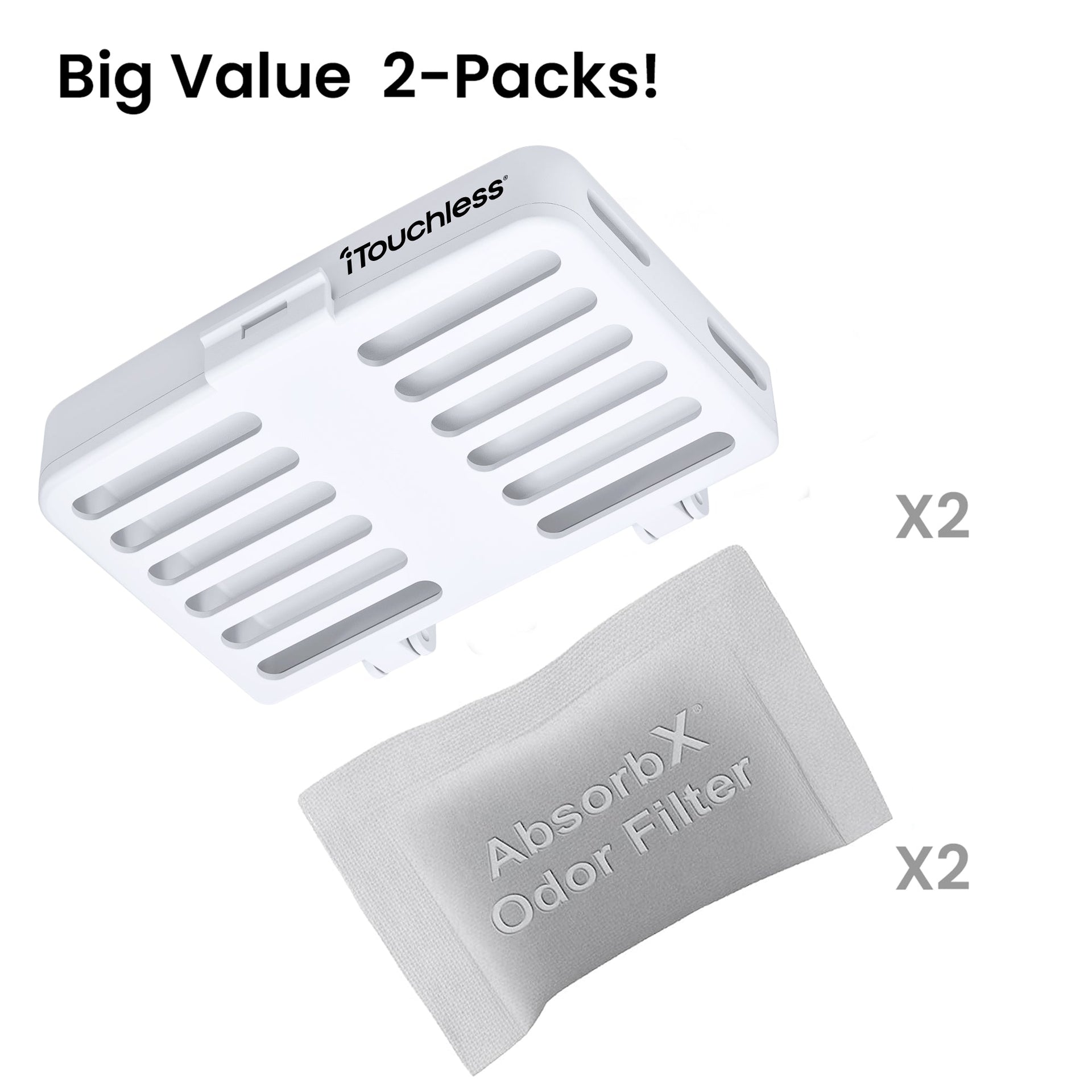 AbsorbX Stick On Odor Removal Kit (White) - 2-Pack