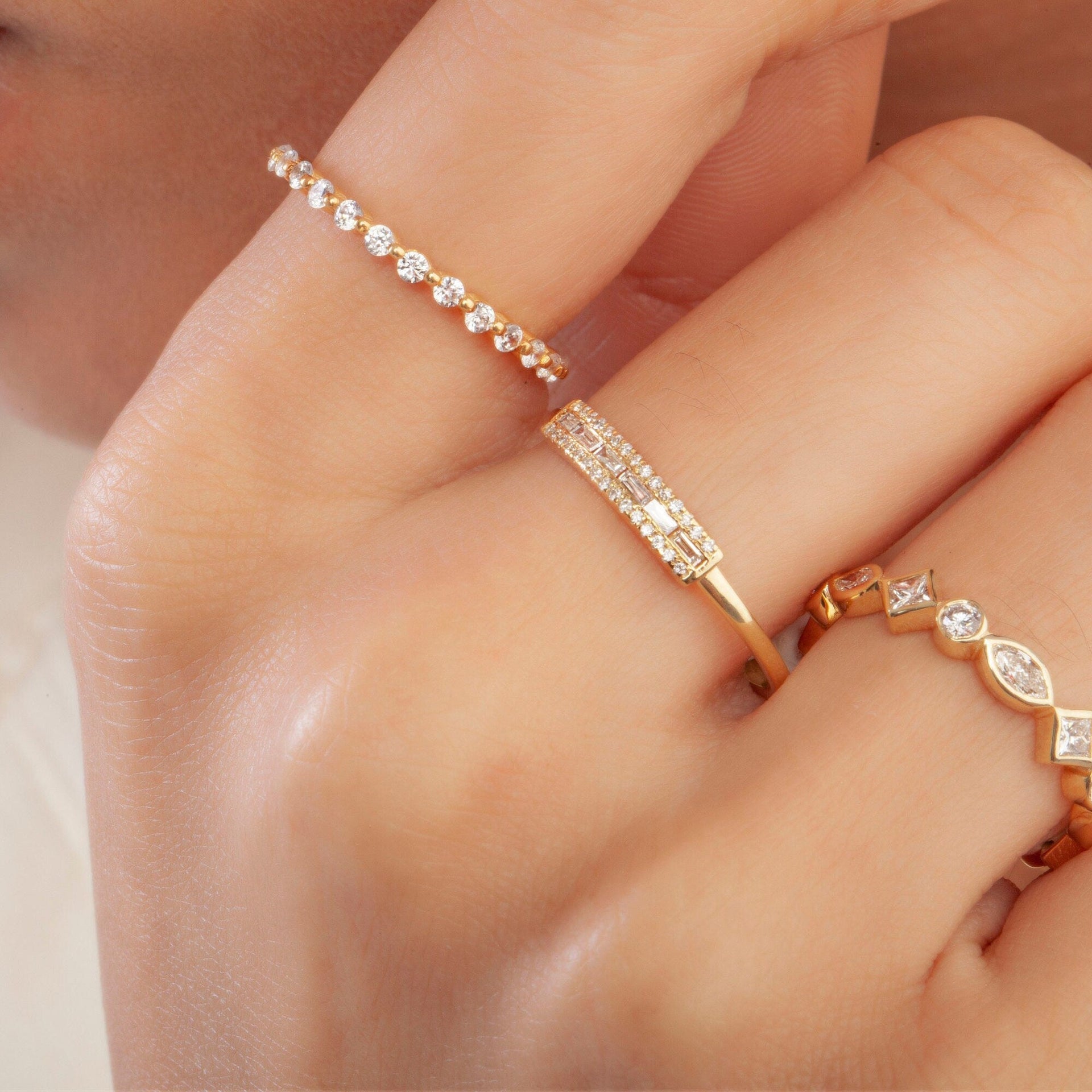 Floating Diamond Eternity Band