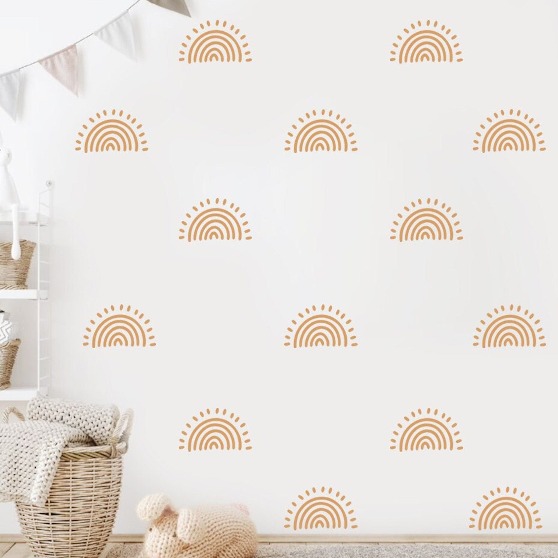 Wandaufkleber für Kinderzimmer Sonnenschein in Boho Stil als Sticker Set