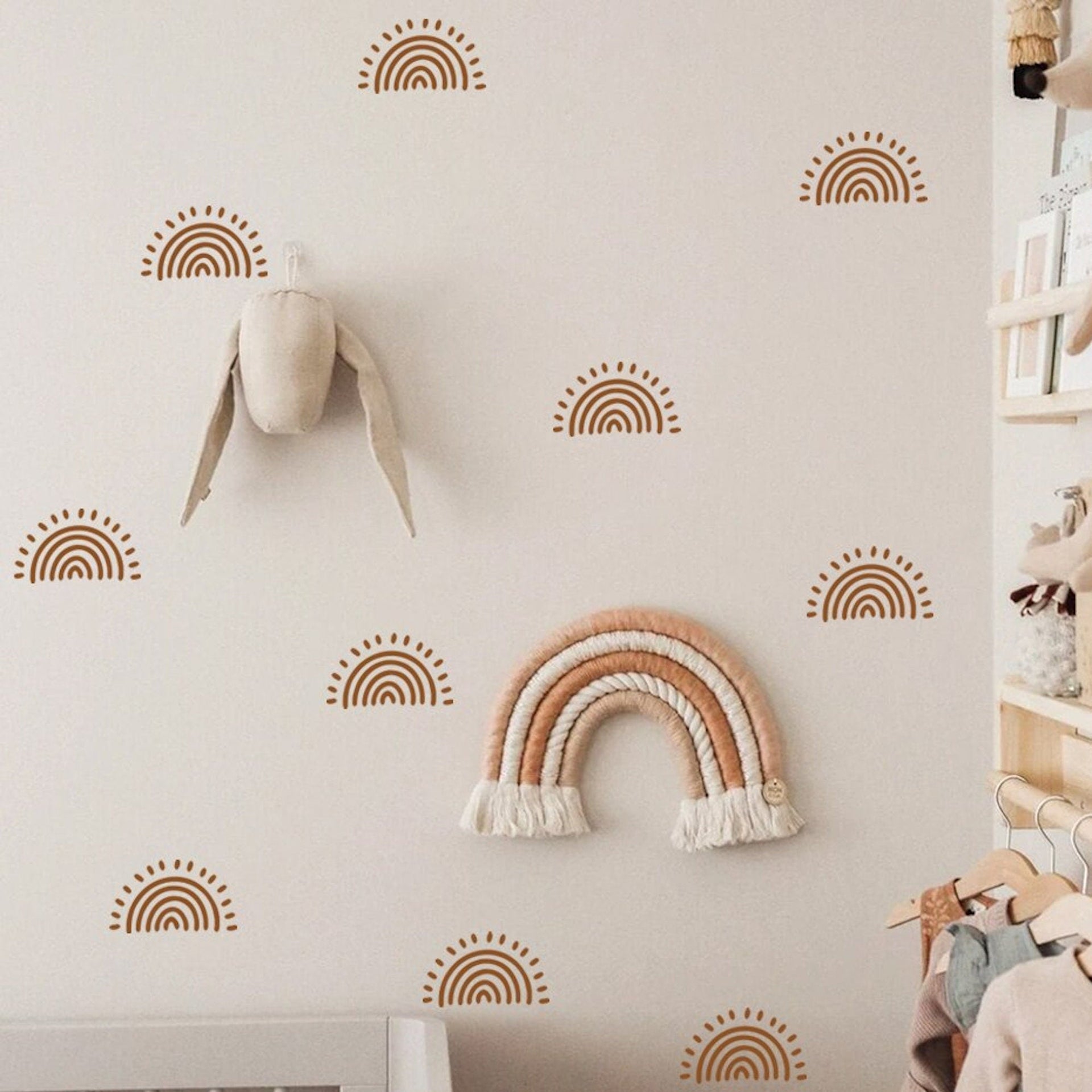 Wandaufkleber für Kinderzimmer Sonnenschein in Boho Stil als Sticker Set
